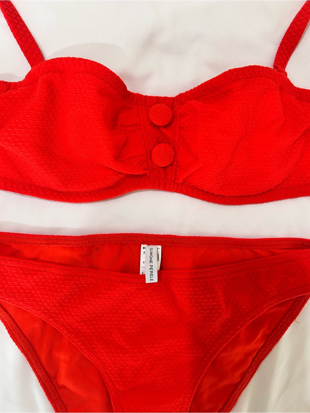 Simone Pérèle Alati Scoop Demi Bikini Top Set in Scarlet Red - Picture 3 of 16